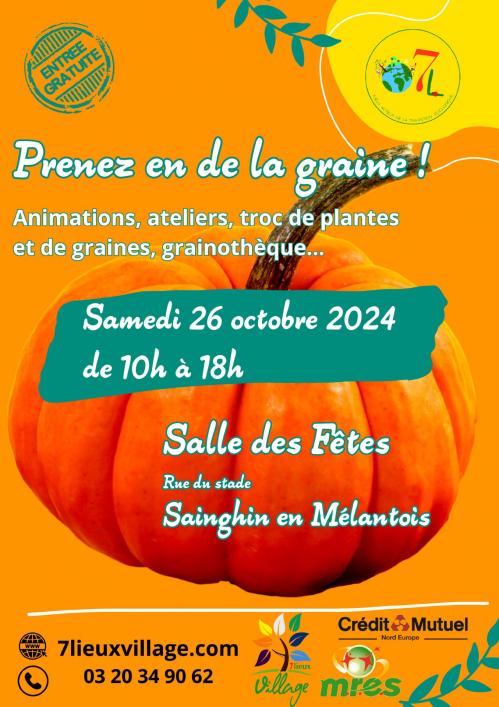 Affiche a4 graines et plantes salon 7lieux village 2024 ter